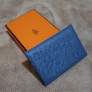 Hermès Epsom Calvi Card Case